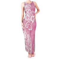 Polynesian Women's Day Tank Maxi Dress Pink Hibiscus Flowers With Polynesian Pattern LT05 Women Pink - Polynesian Pride