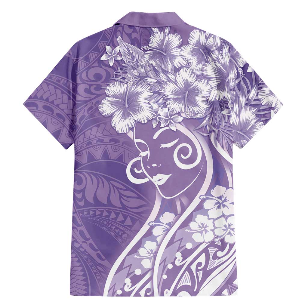 Polynesian Women's Day Family Matching Off The Shoulder Long Sleeve Dress and Hawaiian Shirt Purple Hibiscus Flowers With Polynesian Pattern LT05 - Polynesian Pride