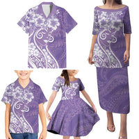 Polynesian Women's Day Family Matching Puletasi and Hawaiian Shirt Purple Hibiscus Flowers With Polynesian Pattern LT05 - Polynesian Pride