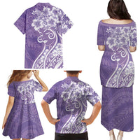 Polynesian Women's Day Family Matching Puletasi and Hawaiian Shirt Purple Hibiscus Flowers With Polynesian Pattern LT05 - Polynesian Pride