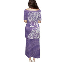 Polynesian Women's Day Family Matching Puletasi and Hawaiian Shirt Purple Hibiscus Flowers With Polynesian Pattern LT05 - Polynesian Pride