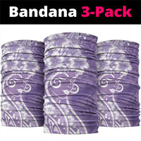 Polynesian Women's Day Neck Gaiter Purple Hibiscus Flowers With Polynesian Pattern