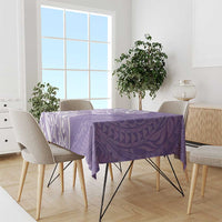 Polynesian Women's Day Tablecloth Purple Hibiscus Flowers With Polynesian Pattern