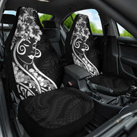 Polynesian Women's Day Car Seat Cover Black Hibiscus Flowers With Polynesian Pattern LT05 One Size Black - Polynesian Pride