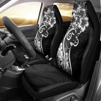 Polynesian Women's Day Car Seat Cover Black Hibiscus Flowers With Polynesian Pattern LT05 - Polynesian Pride