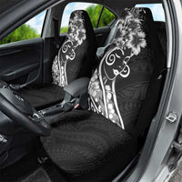 Polynesian Women's Day Car Seat Cover Black Hibiscus Flowers With Polynesian Pattern LT05 - Polynesian Pride