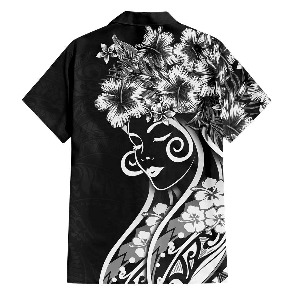 Polynesian Women's Day Family Matching Off Shoulder Maxi Dress and Hawaiian Shirt Black Hibiscus Flowers With Polynesian Pattern LT05 - Polynesian Pride