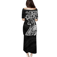 Polynesian Women's Day Family Matching Puletasi and Hawaiian Shirt Black Hibiscus Flowers With Polynesian Pattern LT05 - Polynesian Pride