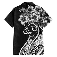 Polynesian Women's Day Hawaiian Shirt Black Hibiscus Flowers With Polynesian Pattern LT05 - Polynesian Pride