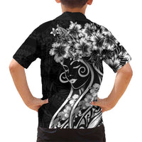 Polynesian Women's Day Hawaiian Shirt Black Hibiscus Flowers With Polynesian Pattern LT05 - Polynesian Pride