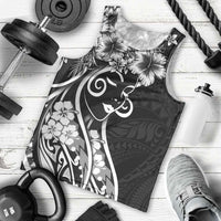 Polynesian Women's Day Men Tank Top Black Hibiscus Flowers With Polynesian Pattern
