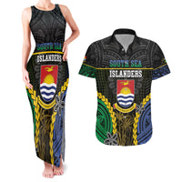 Personalised South Sea Islanders And Gilbert Islands Couples Matching Tank Maxi Dress and Hawaiian Shirt Kanakas Polynesian Pattern LT05 Black - Polynesian Pride