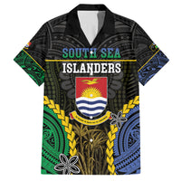 Personalised South Sea Islanders And Gilbert Islands Family Matching Long Sleeve Bodycon Dress and Hawaiian Shirt Kanakas Polynesian Pattern LT05 Dad's Shirt - Short Sleeve Black - Polynesian Pride