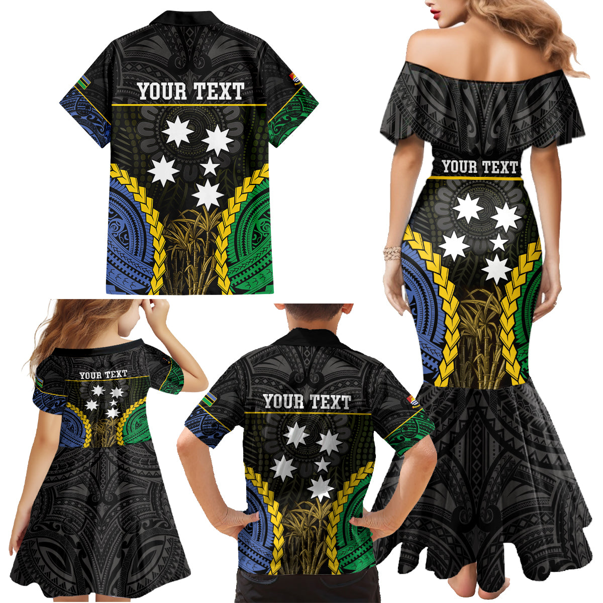 Personalised South Sea Islanders And Gilbert Islands Family Matching Mermaid Dress and Hawaiian Shirt Kanakas Polynesian Pattern LT05 - Polynesian Pride