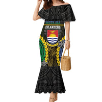 Personalised South Sea Islanders And Gilbert Islands Family Matching Mermaid Dress and Hawaiian Shirt Kanakas Polynesian Pattern LT05 Mom's Dress Black - Polynesian Pride