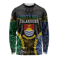 Personalised South Sea Islanders And Gilbert Islands Long Sleeve Shirt Kanakas Polynesian Pattern LT05 Unisex Black - Polynesian Pride