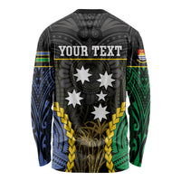 Personalised South Sea Islanders And Gilbert Islands Long Sleeve Shirt Kanakas Polynesian Pattern LT05 - Polynesian Pride