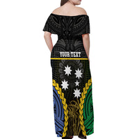 Personalised South Sea Islanders And Gilbert Islands Off Shoulder Maxi Dress Kanakas Polynesian Pattern