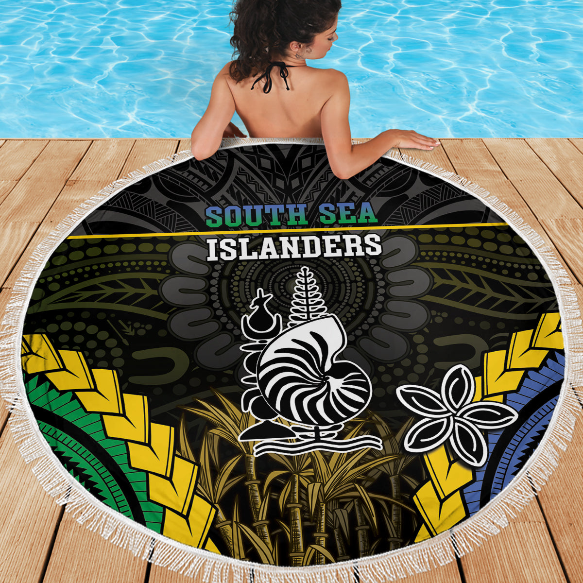 South Sea Islanders And New Caledonia Beach Blanket Kanakas Polynesian Pattern LT05 - Polynesian Pride