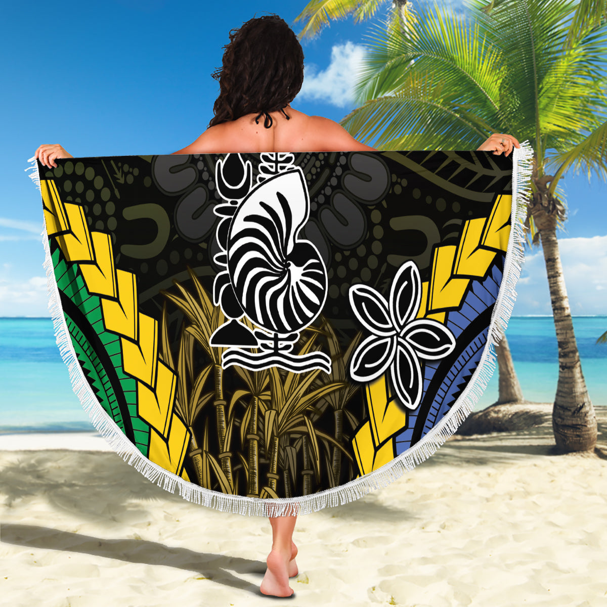 South Sea Islanders And New Caledonia Beach Blanket Kanakas Polynesian Pattern LT05 - Polynesian Pride