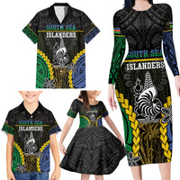 Personalised South Sea Islanders And New Caledonia Family Matching Long Sleeve Bodycon Dress and Hawaiian Shirt Kanakas Polynesian Pattern LT05 - Polynesian Pride