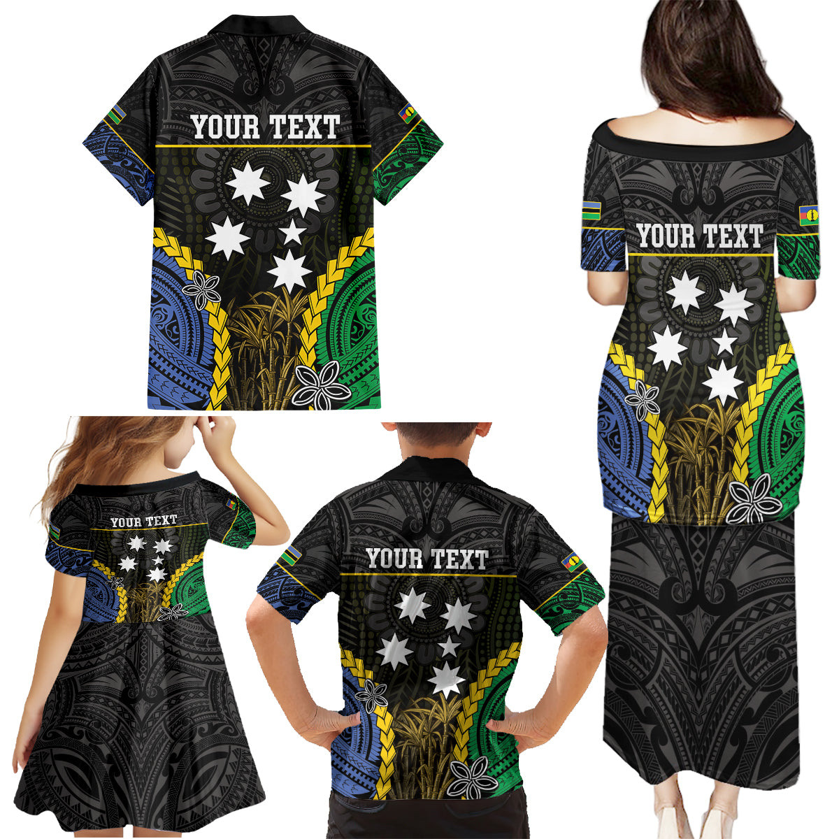 Personalised South Sea Islanders And New Caledonia Family Matching Puletasi and Hawaiian Shirt Kanakas Polynesian Pattern LT05 - Polynesian Pride