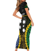 Personalised South Sea Islanders And New Caledonia Family Matching Short Sleeve Bodycon Dress and Hawaiian Shirt Kanakas Polynesian Pattern LT05 - Polynesian Pride