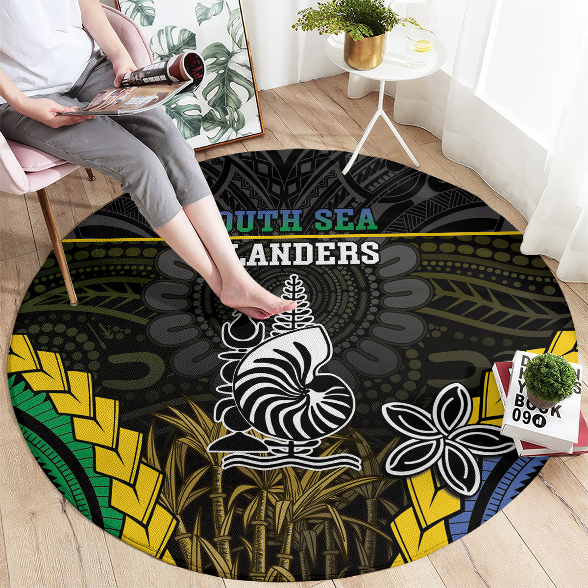 South Sea Islanders And New Caledonia Round Carpet Kanakas Polynesian Pattern LT05 - Polynesian Pride