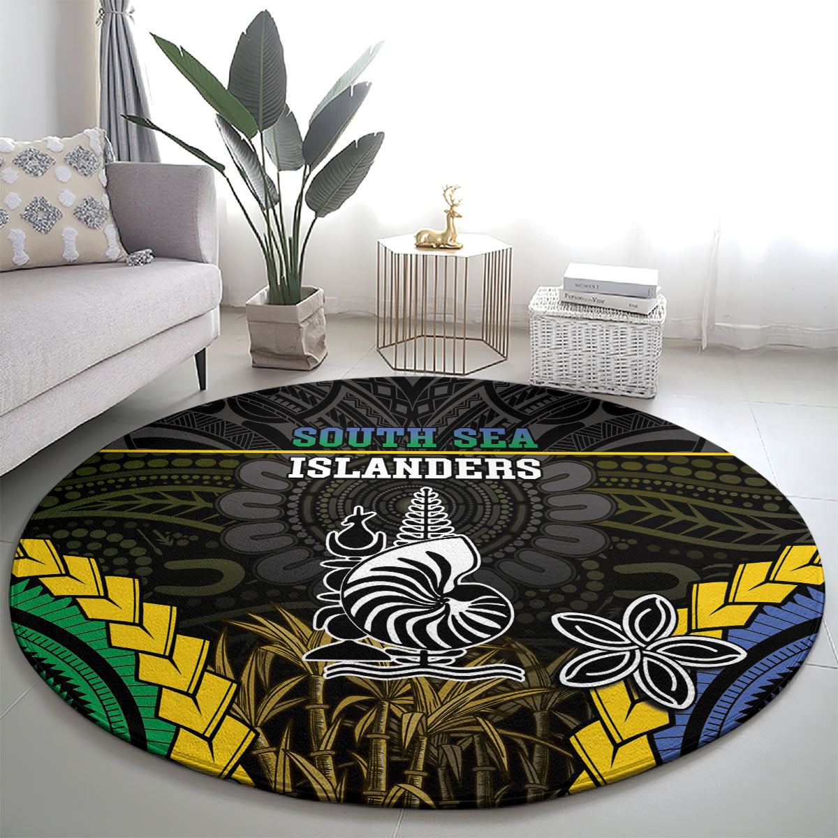 South Sea Islanders And New Caledonia Round Carpet Kanakas Polynesian Pattern LT05 - Polynesian Pride
