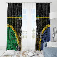 South Sea Islanders And New Caledonia Window Curtain Kanakas Polynesian Pattern