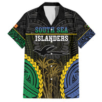 Personalised South Sea Islanders And New Ireland Family Matching Off Shoulder Short Dress and Hawaiian Shirt Kanakas Polynesian Pattern LT05 Dad's Shirt - Short Sleeve Black - Polynesian Pride