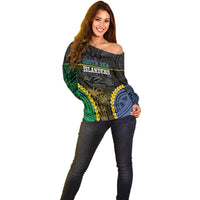 Personalised South Sea Islanders And New Ireland Off Shoulder Sweater Kanakas Polynesian Pattern