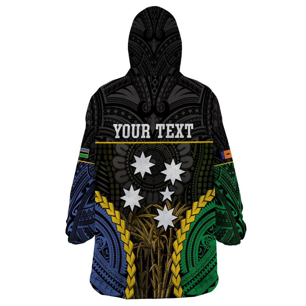 Personalised South Sea Islanders And New Ireland Wearable Blanket Hoodie Kanakas Polynesian Pattern