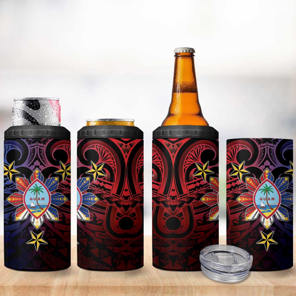 Philippines Guam 4 in 1 Can Cooler Tumbler Filipino Sun With Guaman Seal