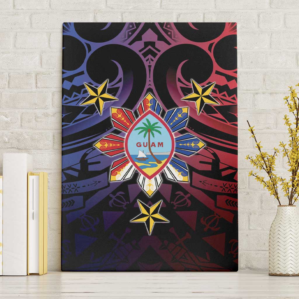 Philippines Guam Canvas Wall Art Filipino Sun With Guaman Seal