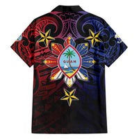Philippines Guam Family Matching Off Shoulder Short Dress and Hawaiian Shirt Filipino Sun With Guaman Seal LT05 - Polynesian Pride
