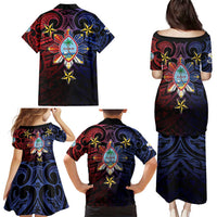 Philippines Guam Family Matching Puletasi and Hawaiian Shirt Filipino Sun With Guaman Seal LT05 - Polynesian Pride