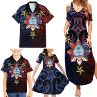 Philippines Guam Family Matching Summer Maxi Dress and Hawaiian Shirt Filipino Sun With Guaman Seal LT05 - Polynesian Pride