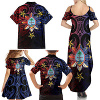 Philippines Guam Family Matching Summer Maxi Dress and Hawaiian Shirt Filipino Sun With Guaman Seal LT05 - Polynesian Pride