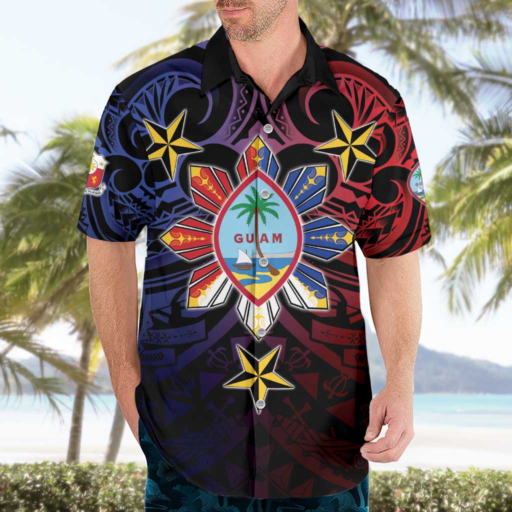 Philippines Guam Hawaiian Shirt Filipino Sun With Guaman Seal