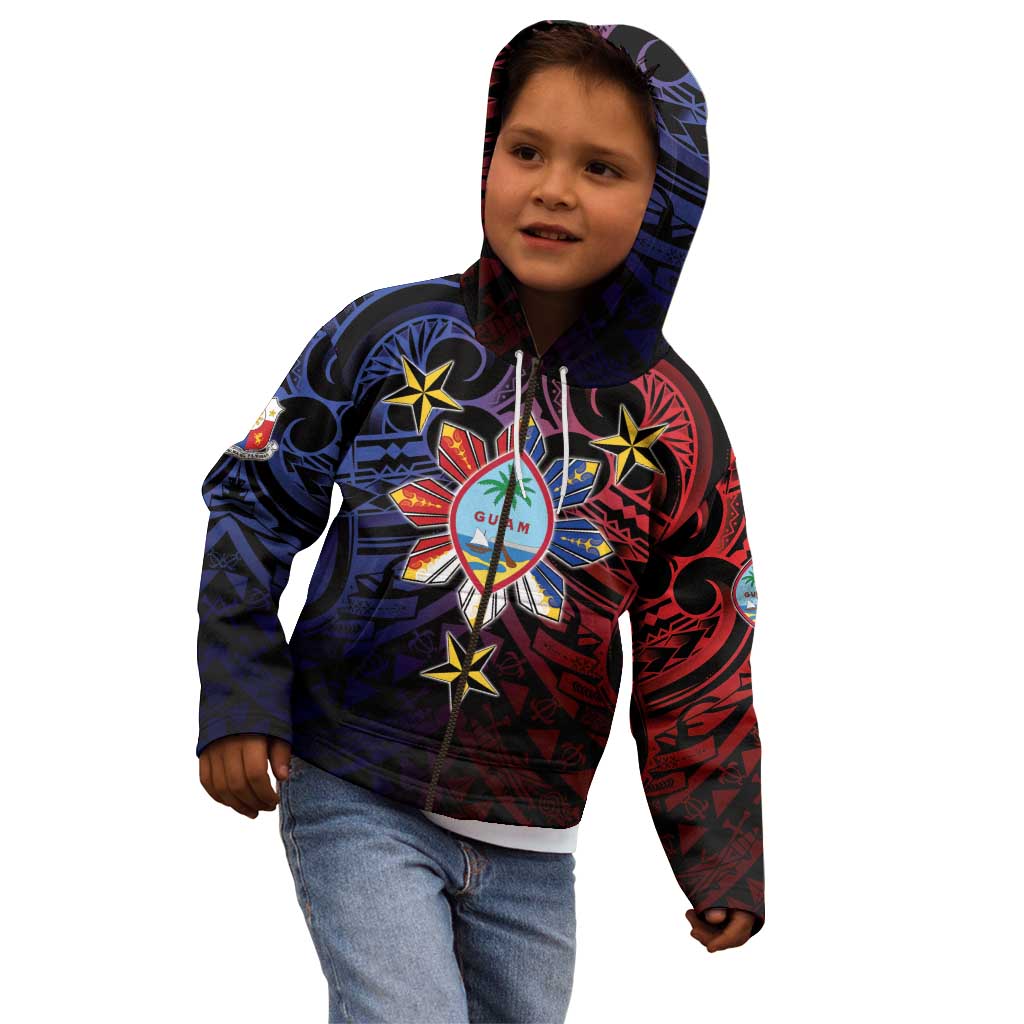 Philippines Guam Kid Hoodie Filipino Sun With Guaman Seal LT05 - Polynesian Pride