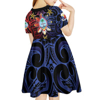 Philippines Guam Kid Short Sleeve Dress Filipino Sun With Guaman Seal