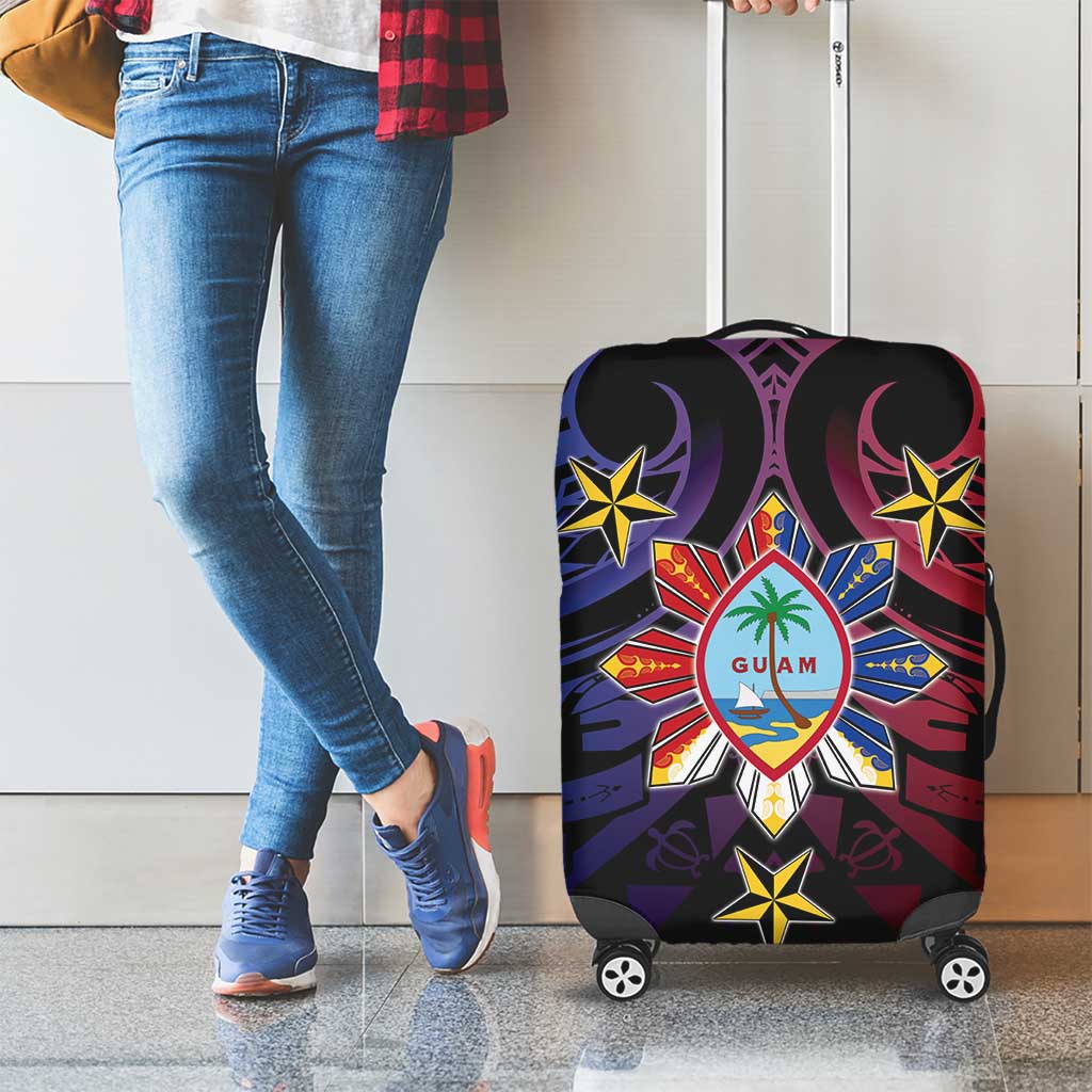 Philippines Guam Luggage Cover Filipino Sun With Guaman Seal LT05 - Polynesian Pride