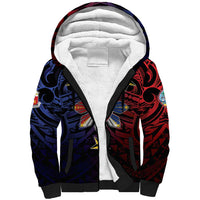 Philippines Guam Sherpa Hoodie Filipino Sun With Guaman Seal