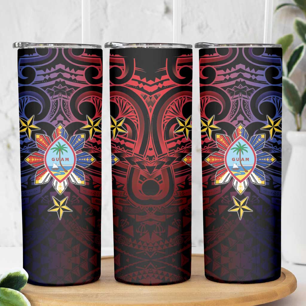 Philippines Guam Skinny Tumbler Filipino Sun With Guaman Seal LT05 - Polynesian Pride