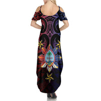 Philippines Guam Summer Maxi Dress Filipino Sun With Guaman Seal LT05 - Polynesian Pride