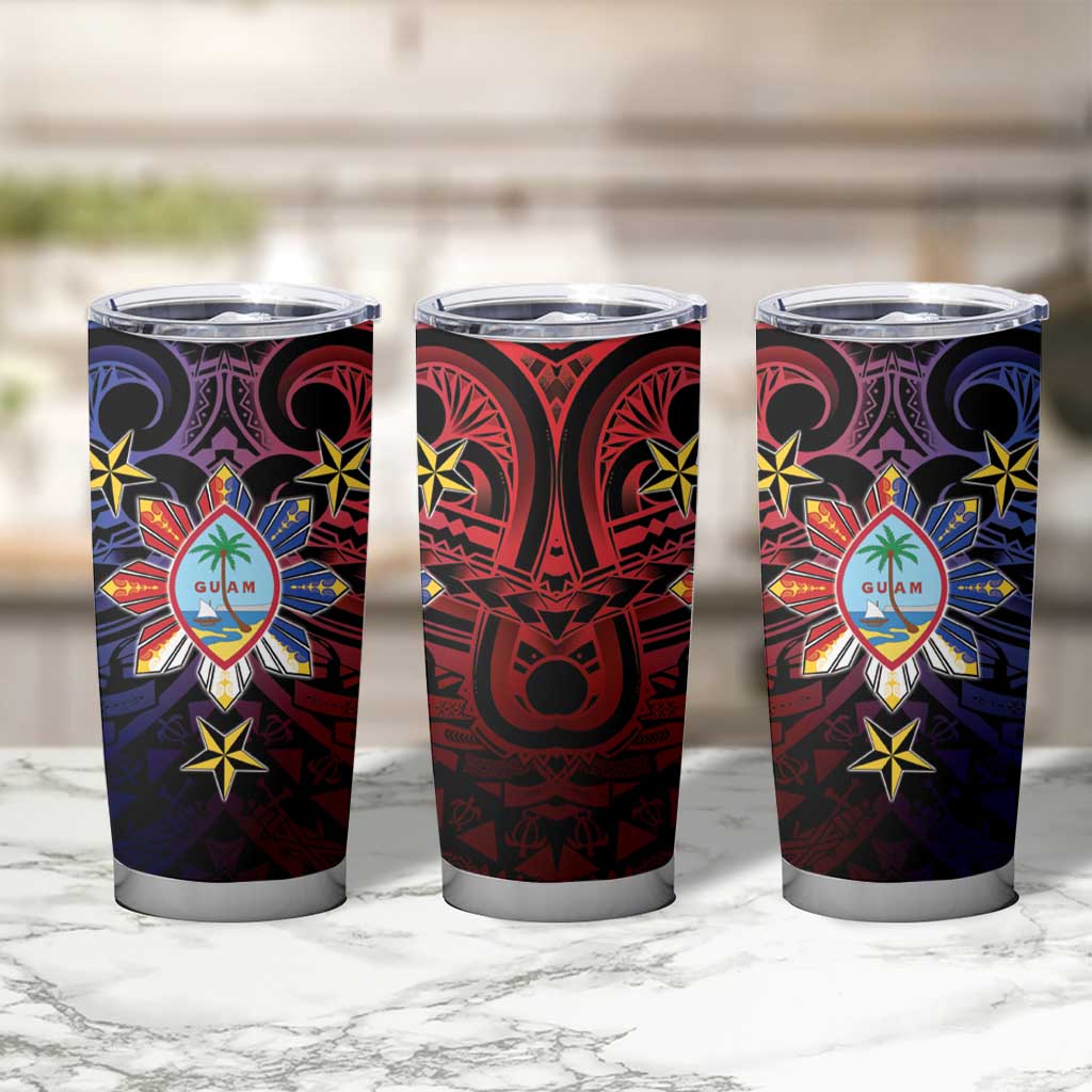 Philippines Guam Tumbler Cup Filipino Sun With Guaman Seal