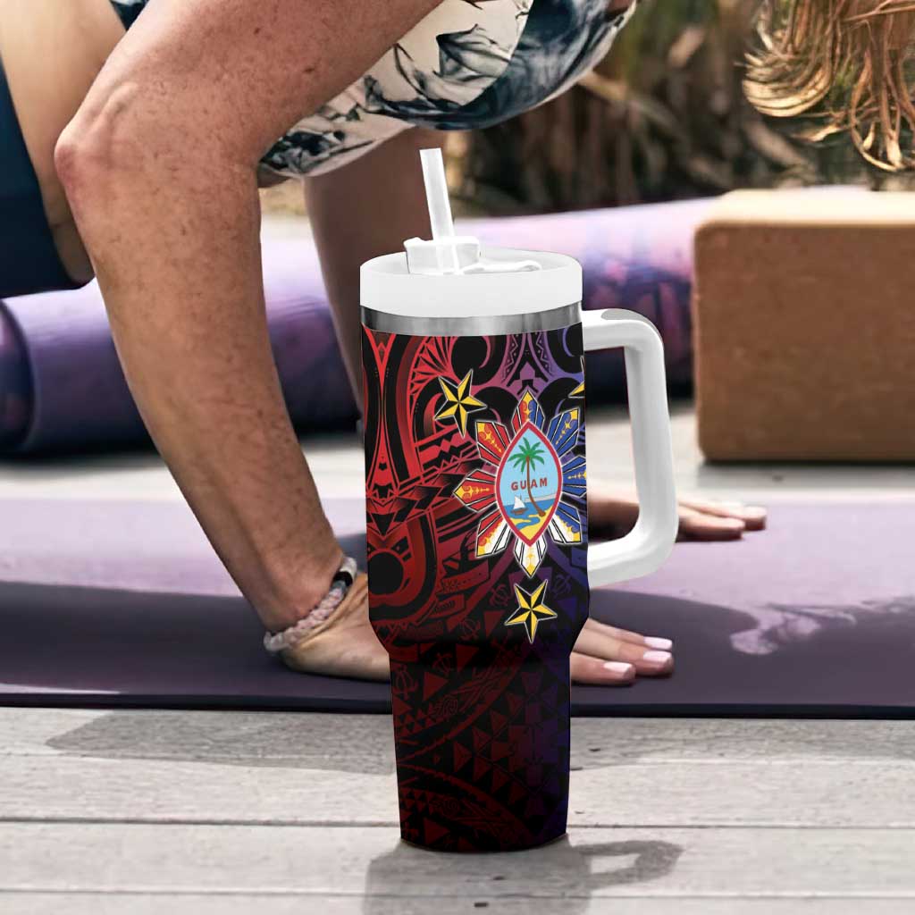 Philippines Guam Tumbler With Handle Filipino Sun With Guaman Seal