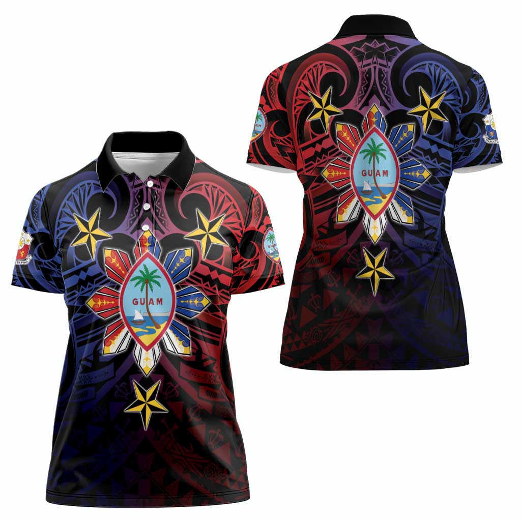 Philippines Guam Women Polo Shirt Filipino Sun With Guaman Seal LT05 - Polynesian Pride