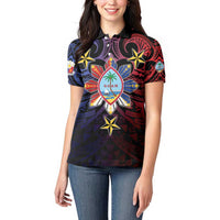 Philippines Guam Women Polo Shirt Filipino Sun With Guaman Seal LT05 - Polynesian Pride